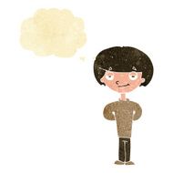 cartoon happy man with thought bubble N54