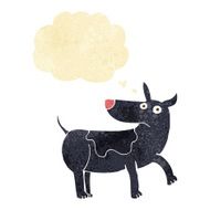 funny cartoon dog with thought bubble N3