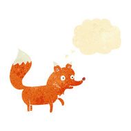 cartoon fox cub with thought bubble