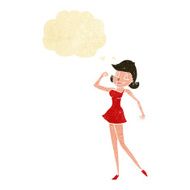 cartoon woman with can do attitude thought bubble