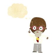cartoon professor with thought bubble