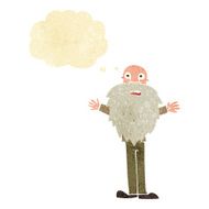 cartoon bearded old man with thought bubble N4