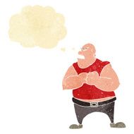 cartoon violent man with thought bubble