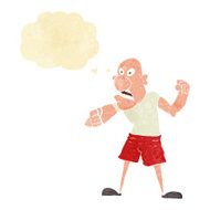 cartoon violent man with thought bubble N2