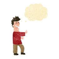 cartoon laughing man with thought bubble N4