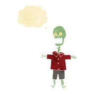 cartoon skeleton with thought bubble