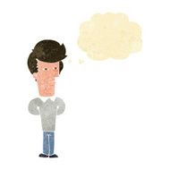 cartoon jaded man with thought bubble N2
