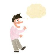 cartoon excited man with thought bubble N5