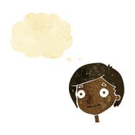 cartoon happy boy with thought bubble N17