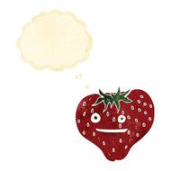 cartoon strawberry with thought bubble