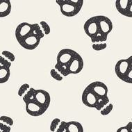 Doodle Skull seamless pattern background N2