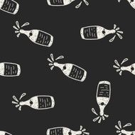 Doodle Wine seamless pattern background N3