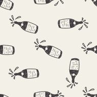 Doodle Wine seamless pattern background N4