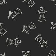 dress doodle drawing seamless pattern background N2