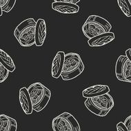 dumpling doodle seamless pattern background N2