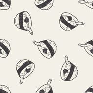 dumpling doodle seamless pattern background N4