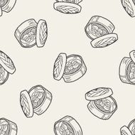 dumpling doodle seamless pattern background N5