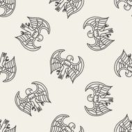 eagle doodle seamless pattern background N2