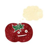 cartoon tomato with thought bubble N8