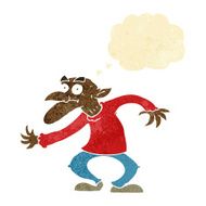 cartoon goblin with thought bubble