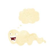 cartoon ghost with thought bubble N4