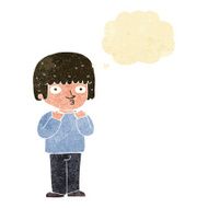 cartoon surprised man with thought bubble N2