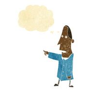 cartoon ugly man pointing with thought bubble N2