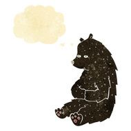 cute cartoon black bear with thought bubble