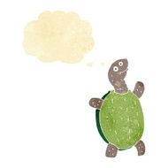 cartoon happy turtle with thought bubble