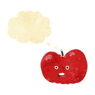 cartoon apple with thought bubble N4