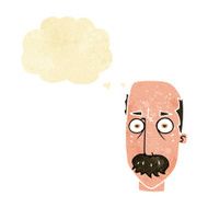 cartoon man with mustache thought bubble N12