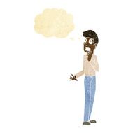 cartoon worried man with thought bubble N12