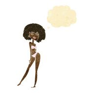 cartoon woman in bikini with thought bubble N2