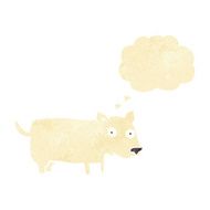 cartoon little dog with thought bubble N4