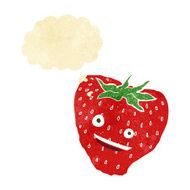 cartoon strawberry with thought bubble N2