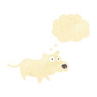 cartoon happy little dog with thought bubble N2