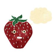 cartoon strawberry with thought bubble N3