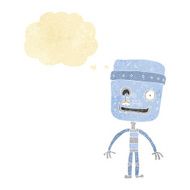 cartoon funny robot with thought bubble N11