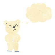 cartoon happy little polar bear with thought bubble N3