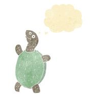 cartoon happy turtle with thought bubble N2