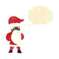 cartoon santa claus with thought bubble N10