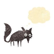 funny cartoon little wolf with thought bubble