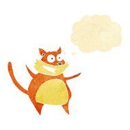 funny cartoon cat with thought bubble