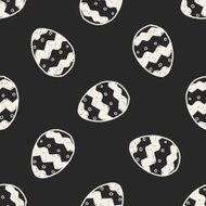 Easter egg doodle seamless pattern background N2