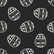 Easter egg doodle seamless pattern background N3