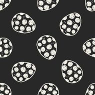 Easter egg doodle seamless pattern background N4
