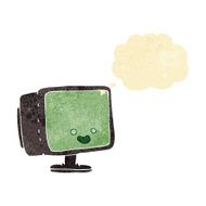 cartoon computer screen with thought bubble N2