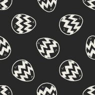 Easter egg doodle seamless pattern background N9