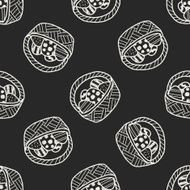 Easter egg doodle seamless pattern background N10