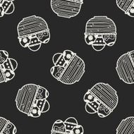 Easter egg doodle seamless pattern background N12